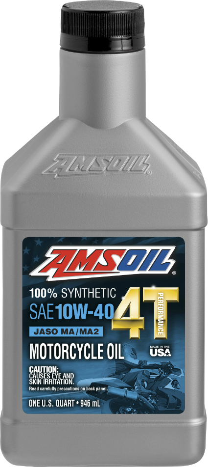 AMSOIL 10W‑40 100% Synthetic 4T Performance Motorcycle Oil